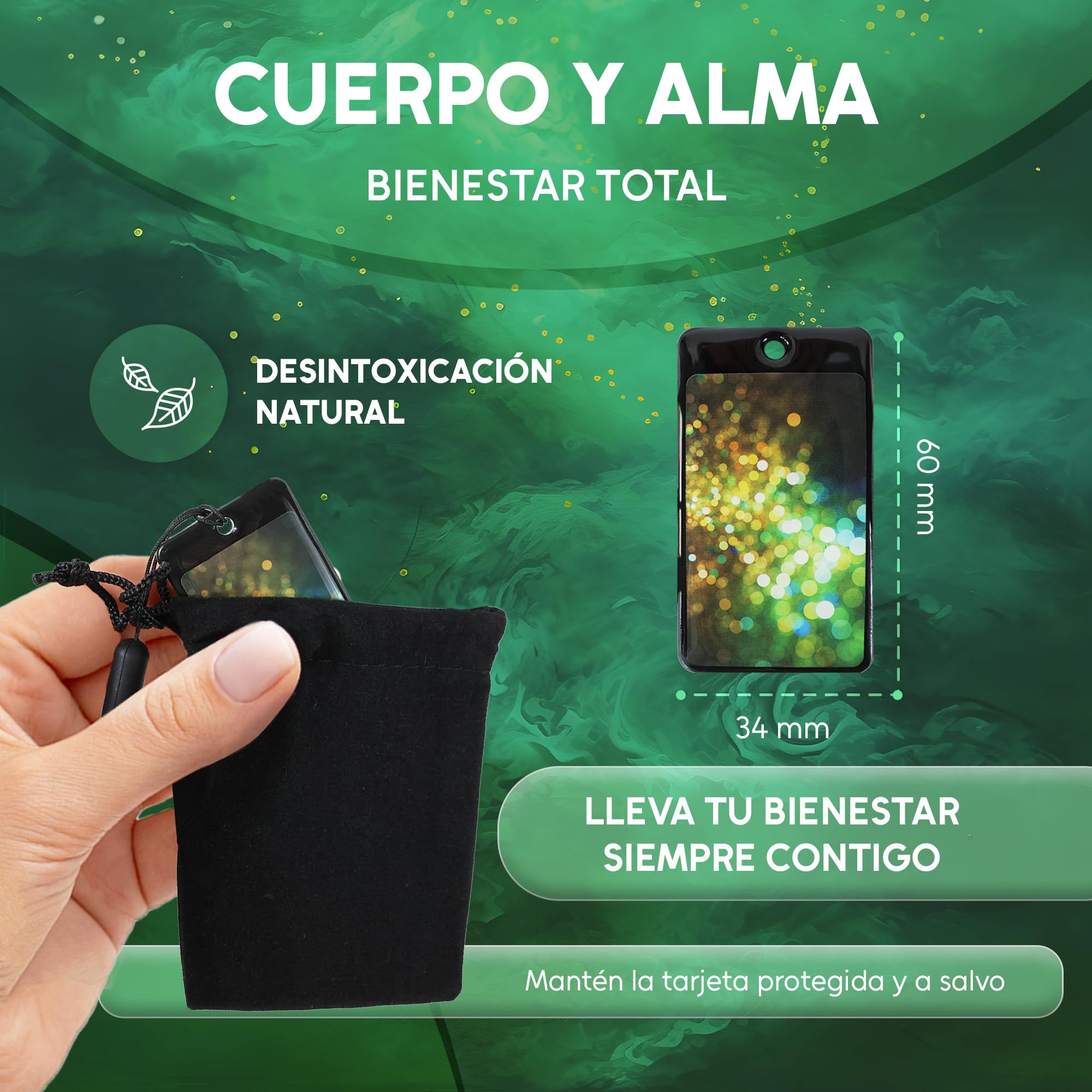 Tarjeta Cuantica Original para Sanacion, Concentracion - Incluye E-book Guia y Cordon Ionizante