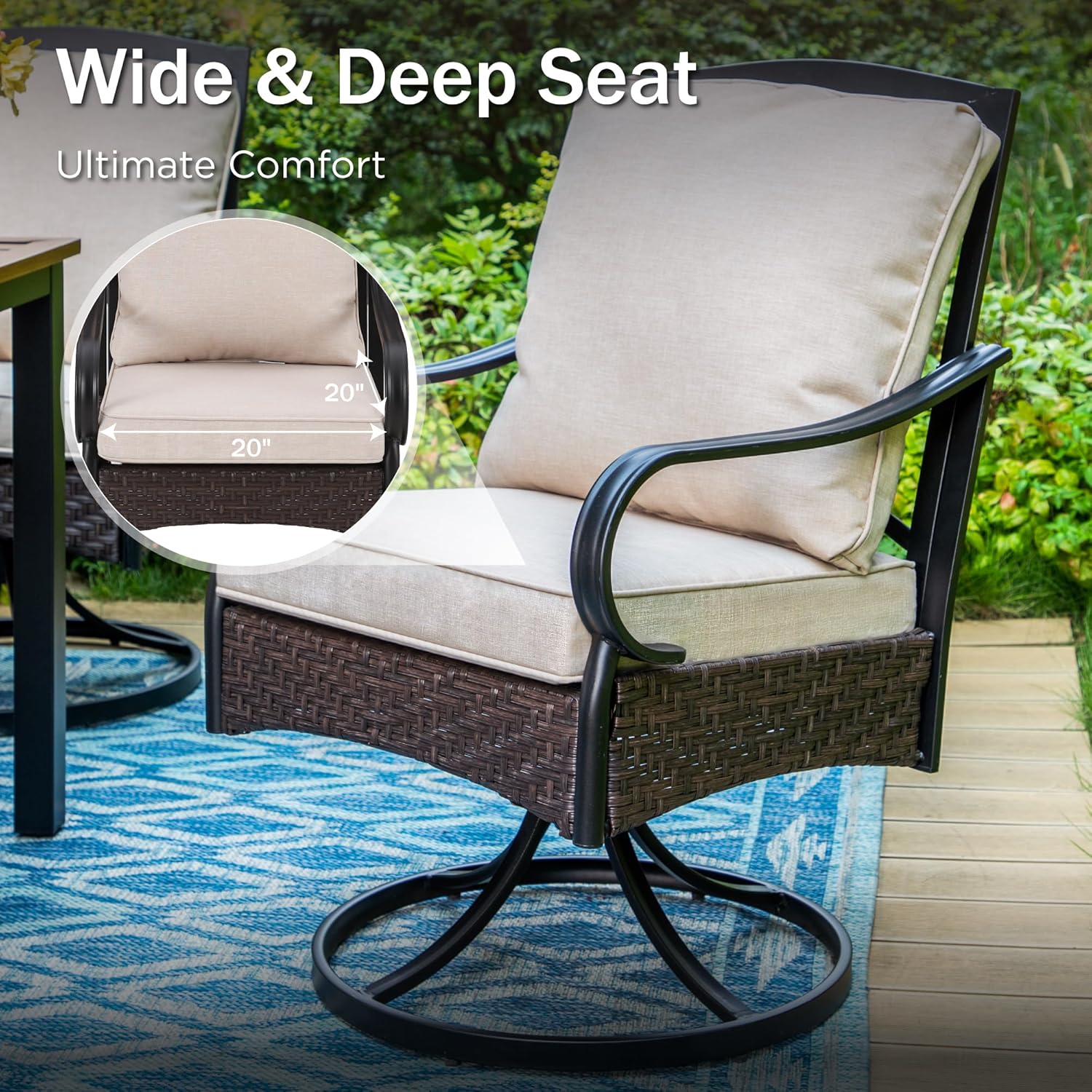 Close-up of PHI VILLA cushions showing easy-to-open zippers and velcro straps for fixing.