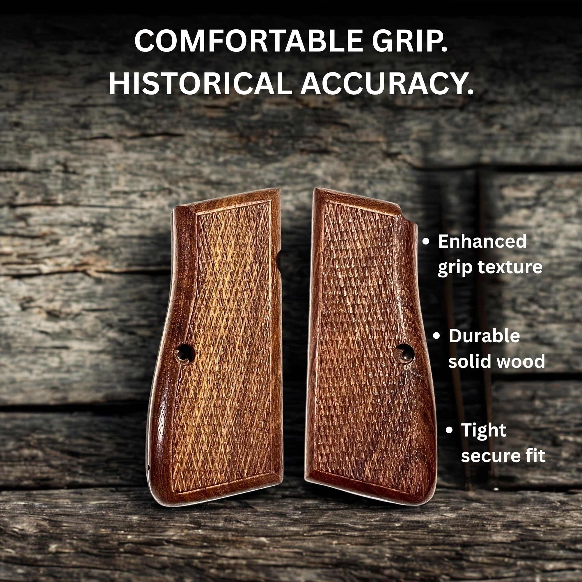 Nachbildungen Deutscher Browning High Power Griffe aus dem Ersten und Zweiten Weltkrieg, Browning Hi Power Holzgriffe, HP 14 Griffe, Browning Hi Power Cachas-Empuñadura, Griff (Original)