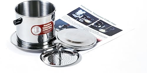 Miniatura 2 de Juego de filtros de café vietnamita También se le conoce como cafetera vietnamita o prensa extragrande, Acero inoxidable