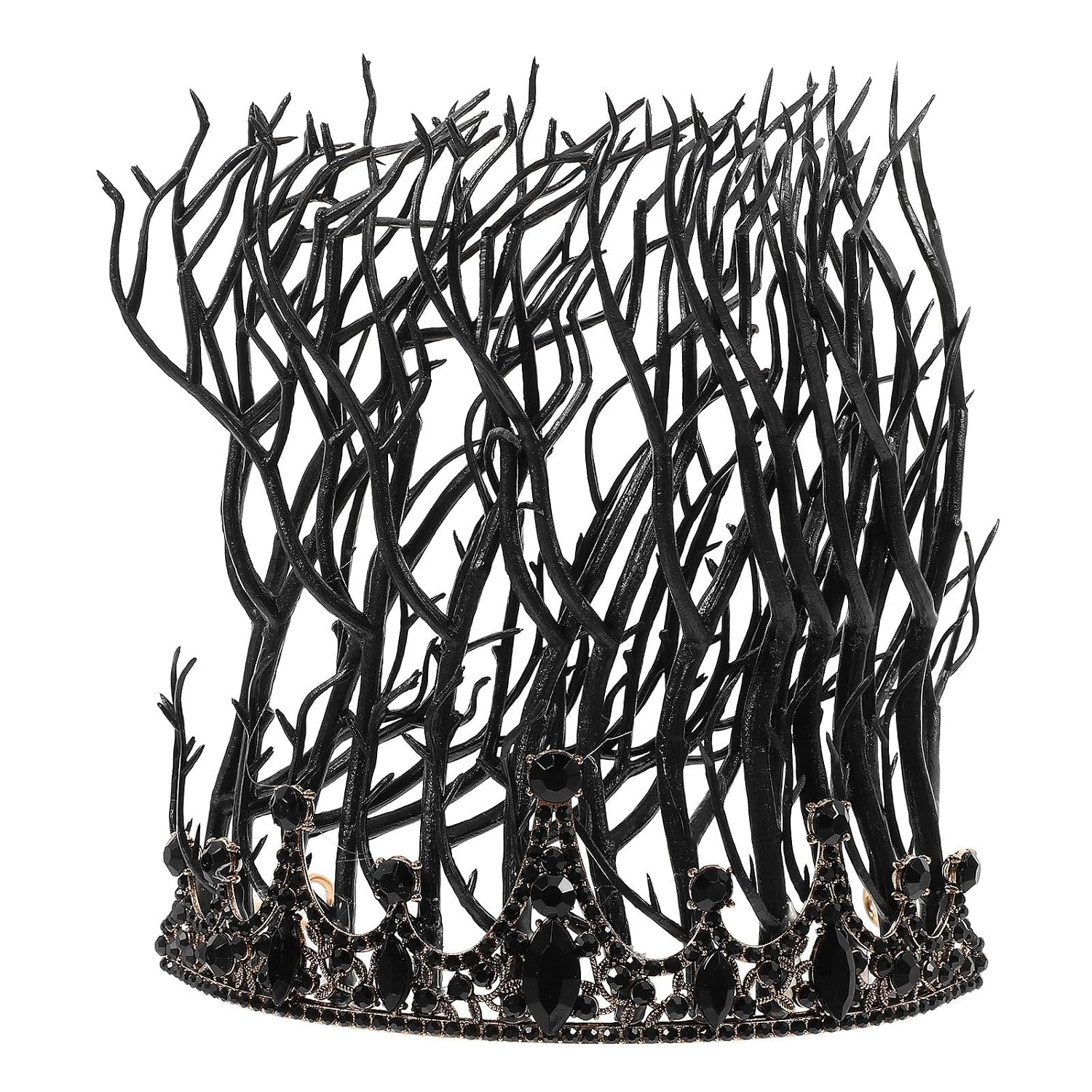 Halloween Gothic Branch Hair Hoop for Women, Stylish Black Baroque Branch Crown Headband with Comfortable and Snug Fit, Zinc Alloy and Rhinestone Material, for Formal Occasion