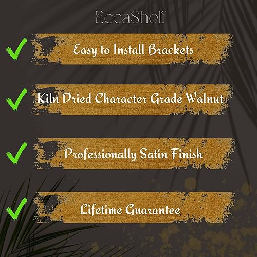 Miniatura 7 de Estantes flotantes rústicos de borde vivo para pared, estante flotante de madera maciza para pared de habitación, estantes de madera natural para