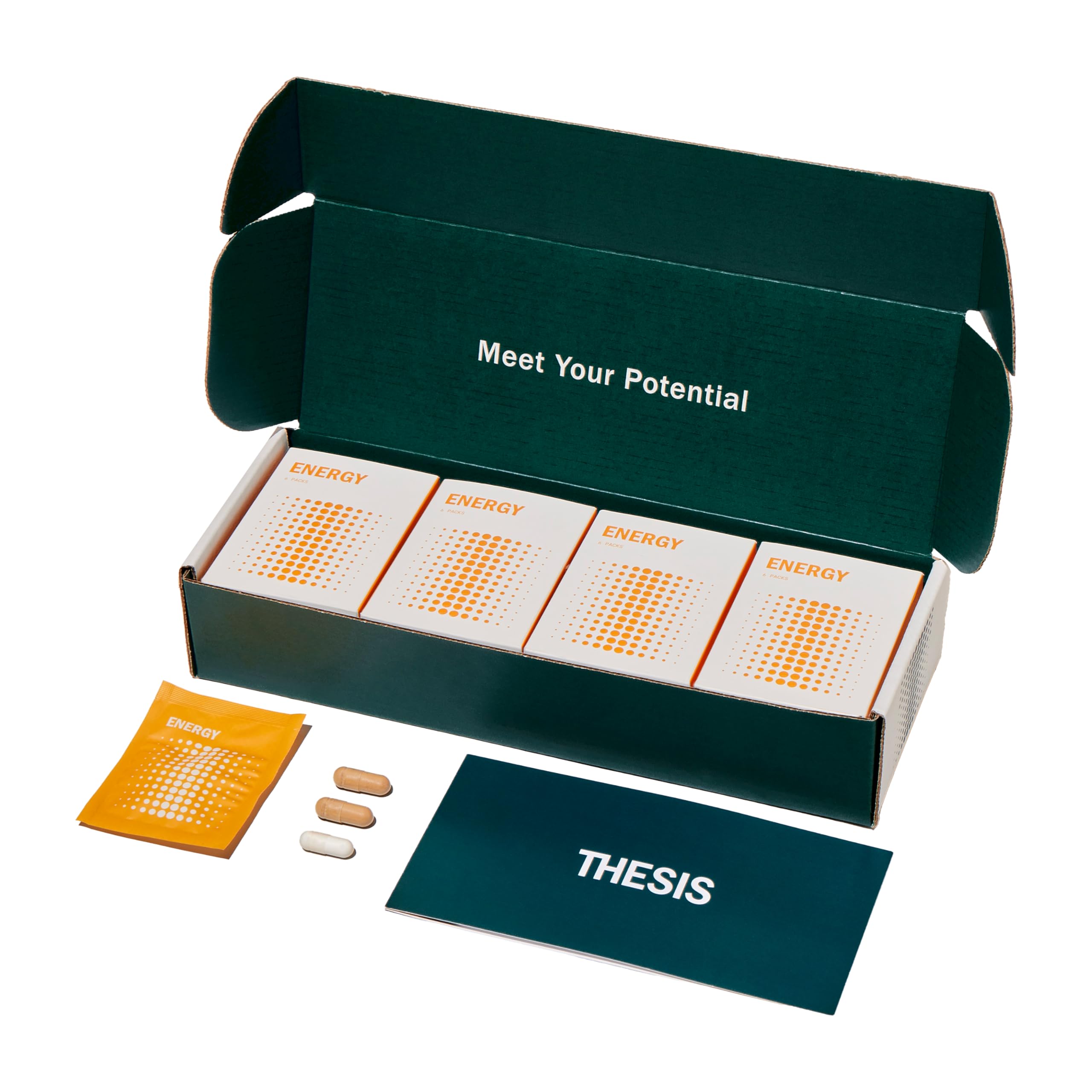 THESISEnergy - Nootropic Brain Support Supplement - Promote Daily Energy, Focus & Motivation - Choline, L-Tyrosine, TeaCrine & More - 24 Servings - 1 Month Supply