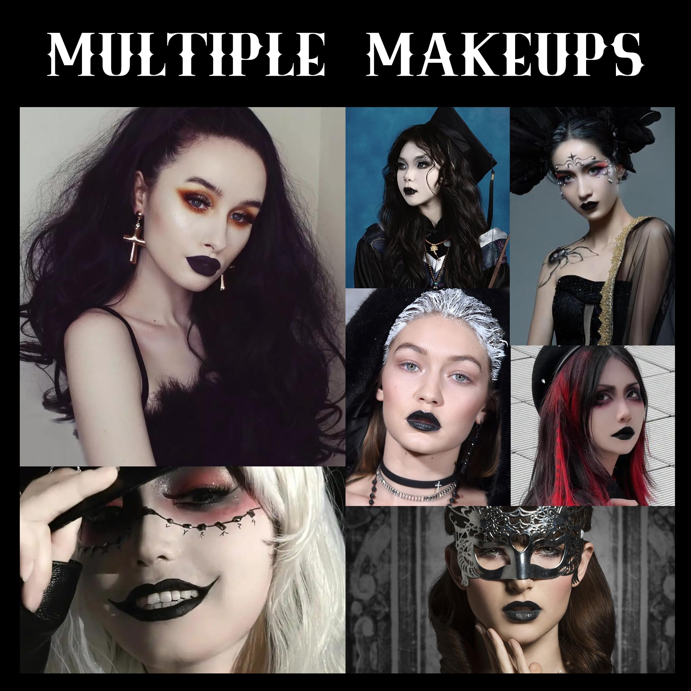 VANERIA Goth Lipstick,Black Lip Stain,Long Lasting High Impact Color,Matte Liquid Lipstick,Moisturize Lips,Smudge Proof (Black Purple)