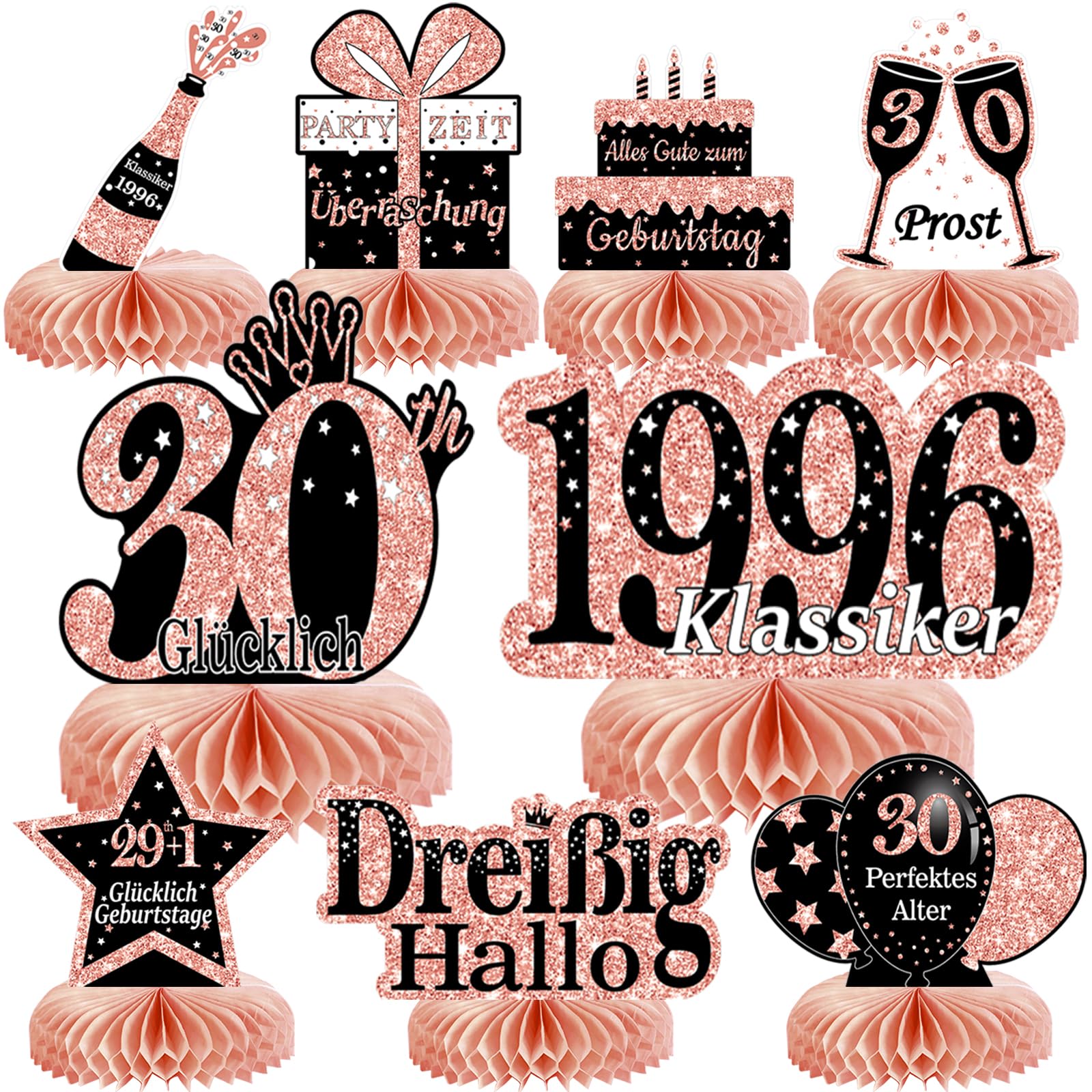 9 STK Tischdeko Geburtstag（Deutsche）