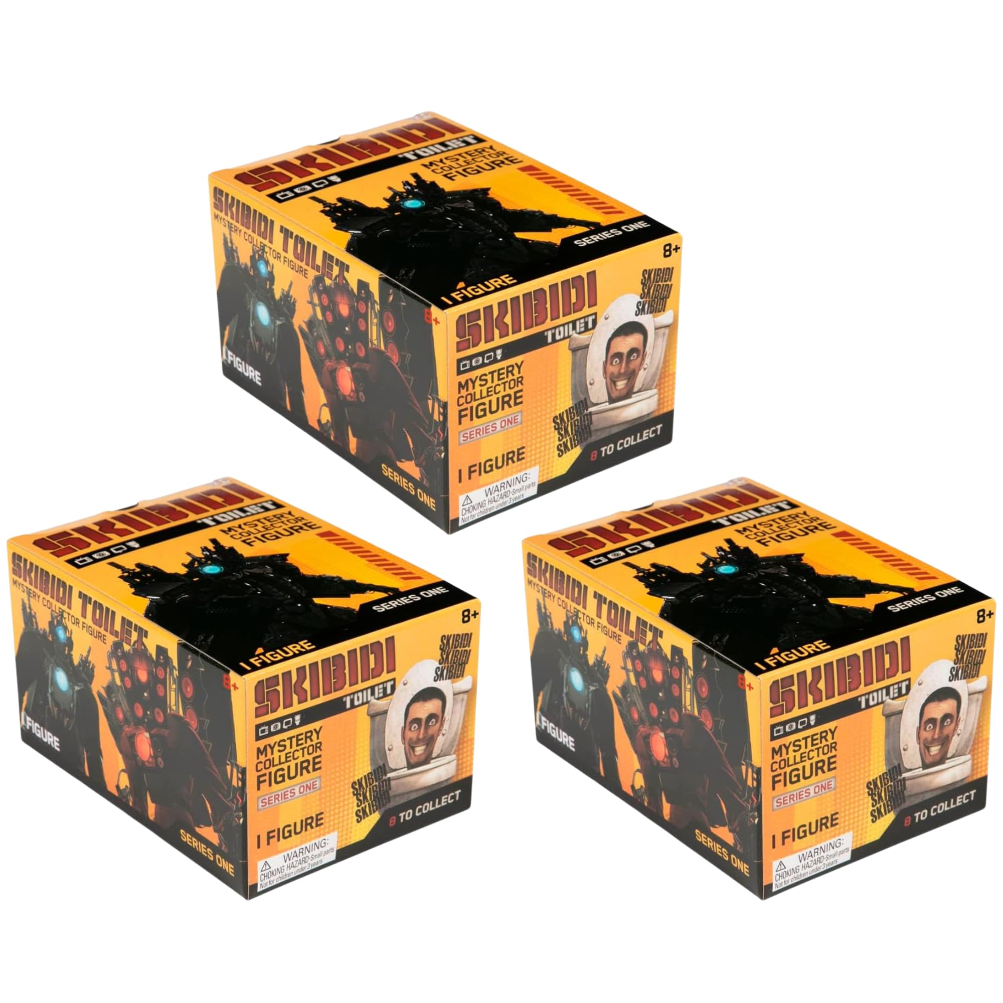 SKIBIDI TOILET Mystery Figure Collector Series 2, Collectible Figures, YouTube Animation Sensation, Officially Licensed Toilet Merch One Size (Pack of 3)