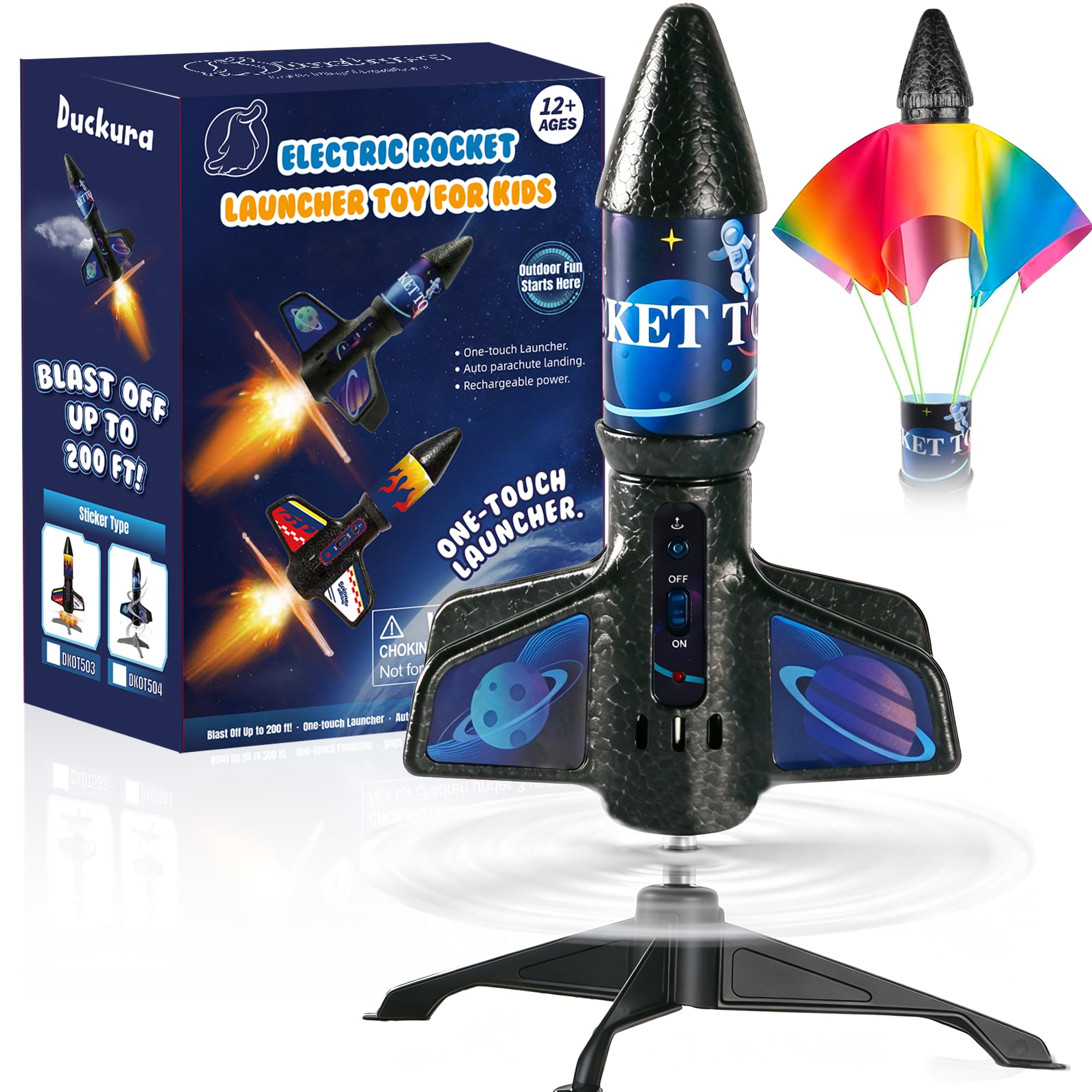 Rocket Launcher for Kids 200ft Flight Altitude – Electric Air Rocket Toy