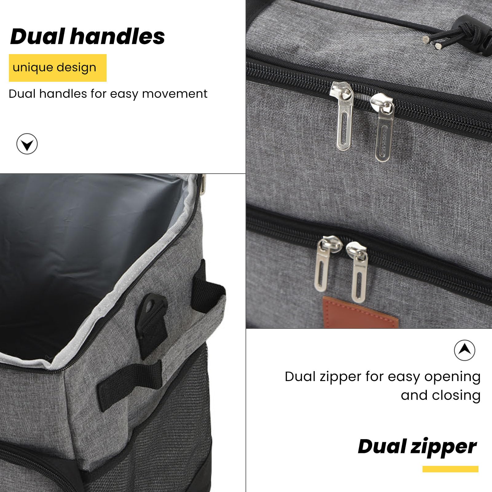 POENVFPO Bolsa Térmica con Ruedas de 35 litros con Ruedas, Tela Oxford y Papel de Aluminio, Refrigerador con Aislado, Impermeable, a Prueba de Fugas, Diseño Plegable para Acampar, Picnic, Compras en