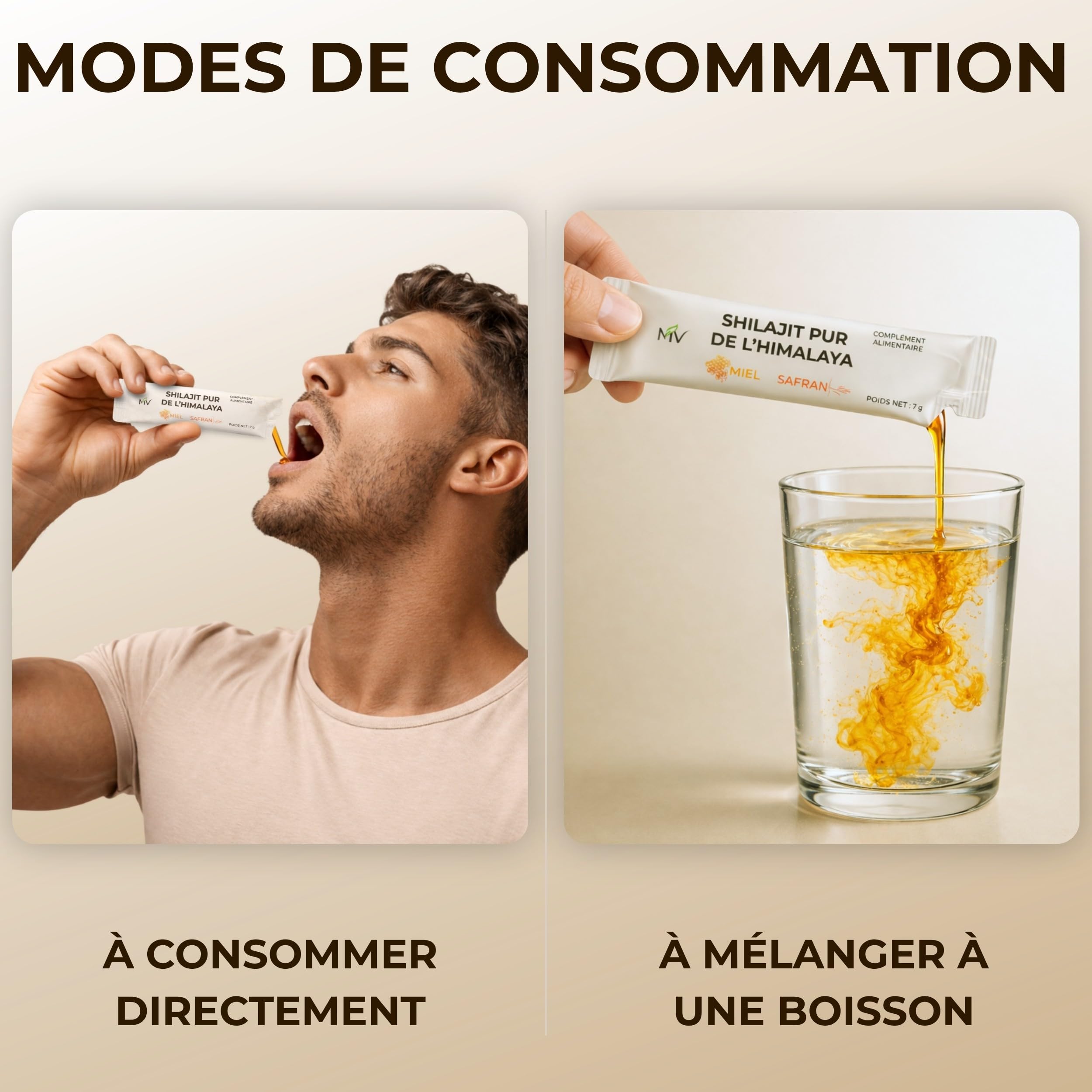 Shilajit Pure Himalaya au Miel & Safran | Résine de Shilajit Pure Naturel Authentique, Riche en Acide Fulvique, Humique & Minéraux | 30 Sticks de qualité premium pour Vitalité & Bien-Être.