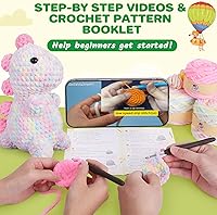 Vista 67 de Crochetta Kit de ganchillo para principiantes, kit de animales de ganchillo Amigurumi con tutoriales en video paso a paso, paquete de inicio