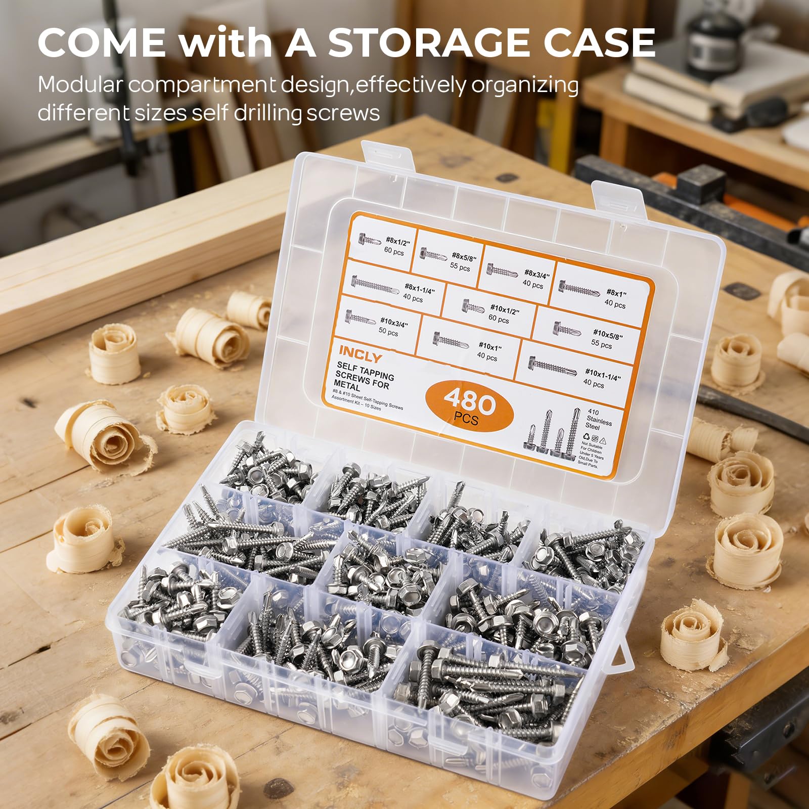 480PCS Self Tapping Screws - Metal & Sheet Metal -7