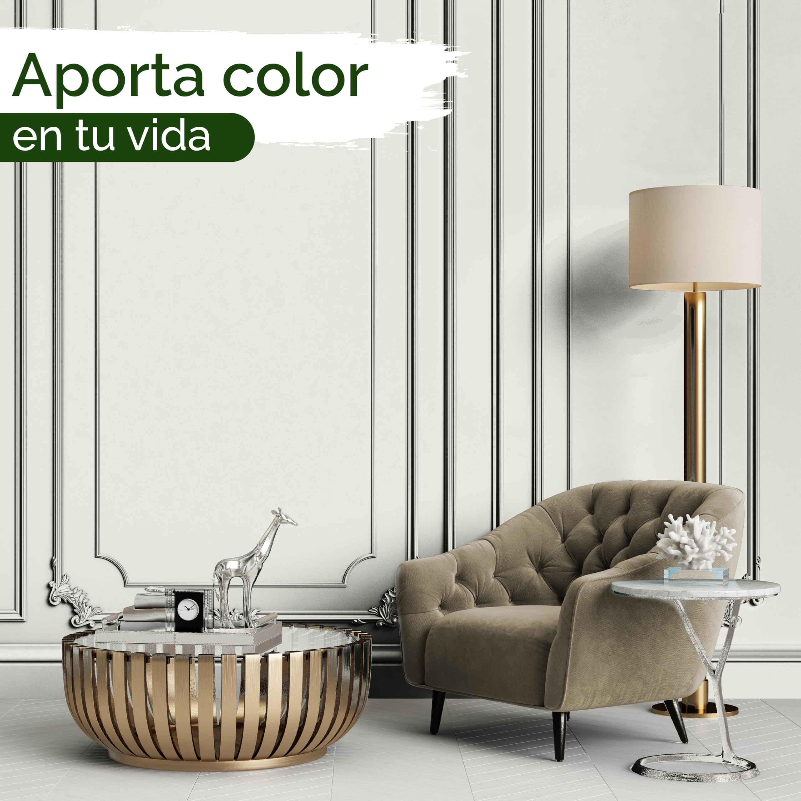 Pintura de pared ecológica para interiores - 5 litros y opacidad clase 1, sin vetas, antigoteo y ecológica, sin COV - (Shady Sugar)
