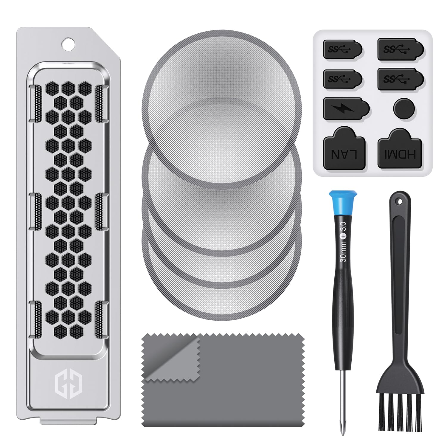 GRAUGEAR Zestaw filtrów przeciwpyłowych premium do PS5 Slim & Pro – zawiera osłonę przeciwpyłową M.2 SSD, silikonowe osłony i szczotki do czyszczenia, zwiększa trwałość