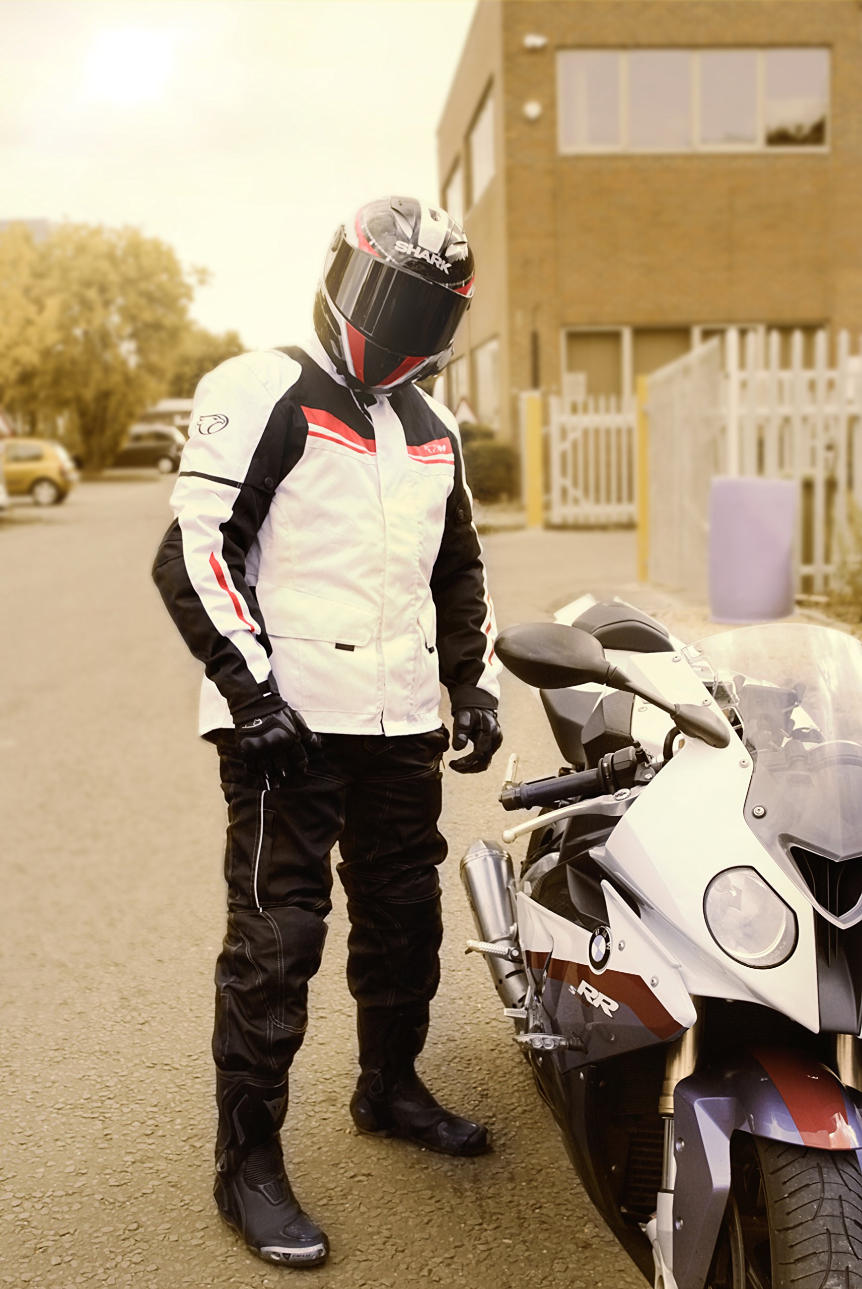 Jet Motorradjacke Herren Mit Protektoren Textil Wasserdicht Winddicht Aquatex