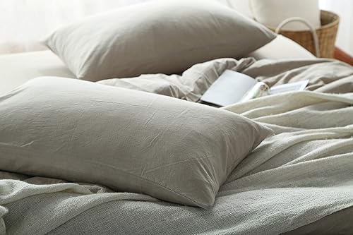 Miniatura 6 de F.Y.Dreams - Funda de edredón de 100% algodón lavado para manta con peso, 80 x 87pulgadas, con 8 lazos y cierre en el lado largo, color caqui, no