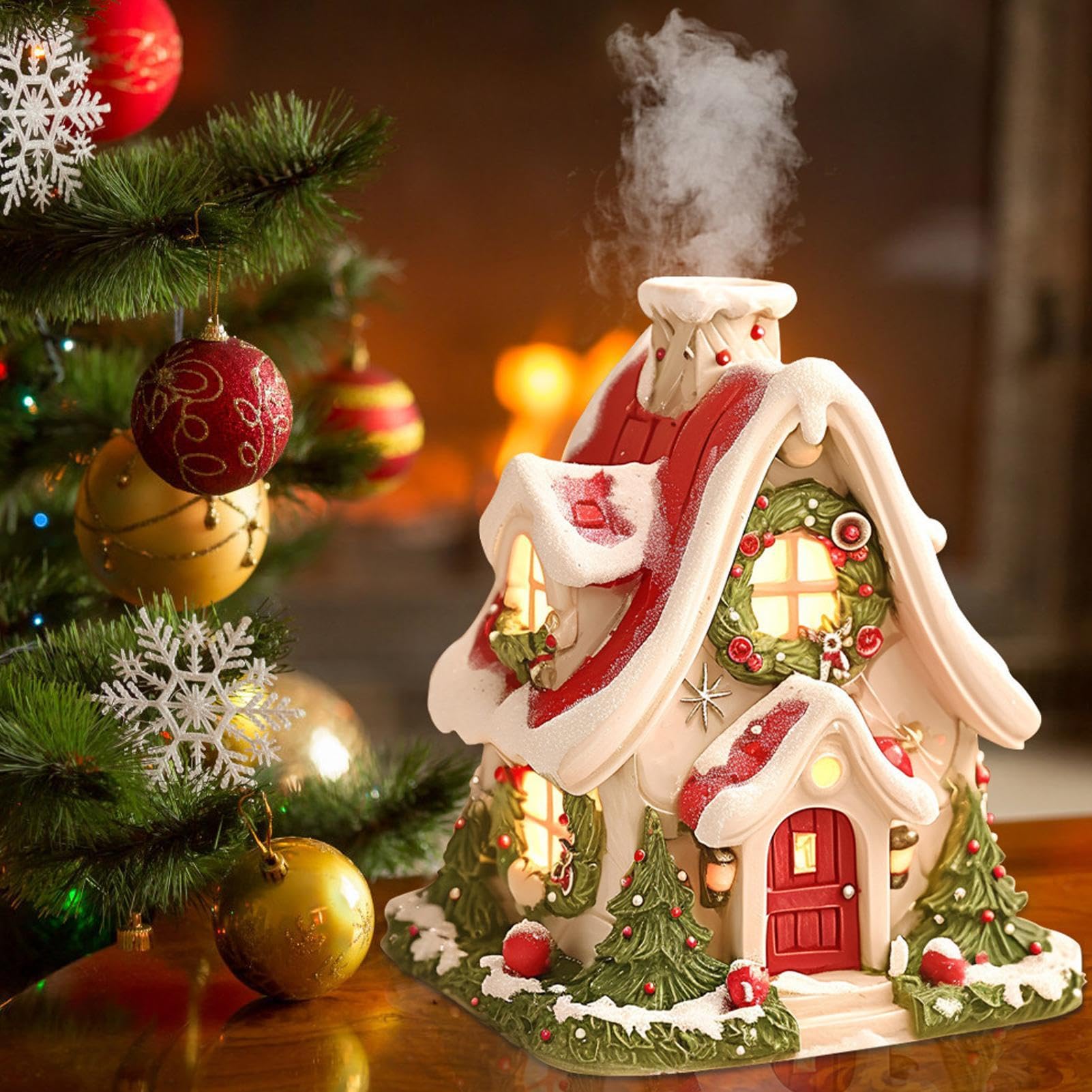 Gemütliches Räucherhaus Für Weihnachten – Winterliche Harz-Deko Mit Beleuchtung