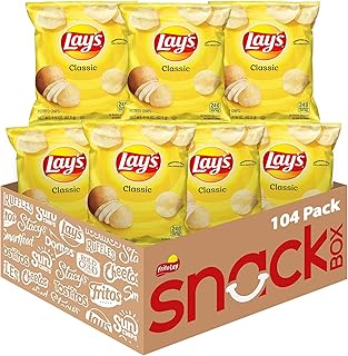 Lay's Potato Chips, Classic, 1 Ounce (Pack of 104)