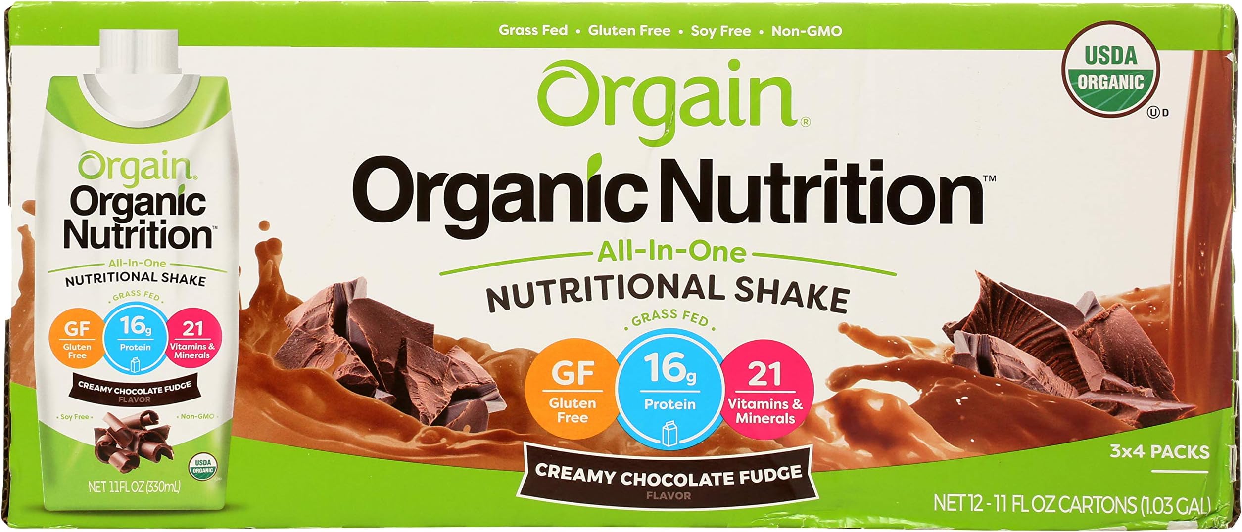 Chocolate Fudge Nutritional Shake,11 Fl oz (Pack of 12)