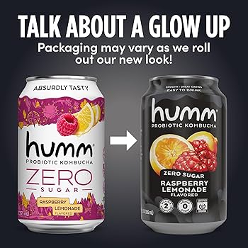 Amazon.com: Humm Probiotic Kombucha Zero Sugar Variety Pack, No