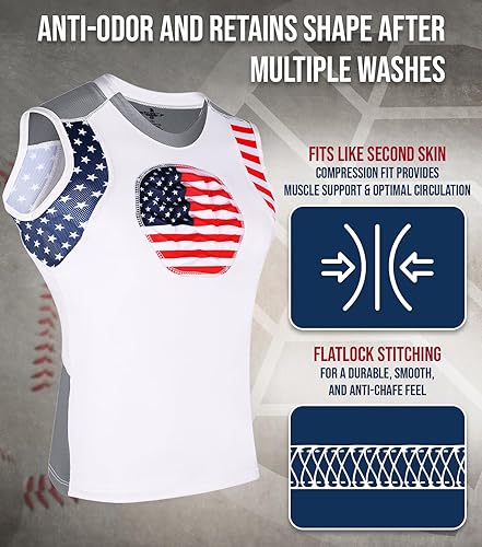 Miniatura 10 de Exxact Sports Protector de pecho de béisbol juvenil, protector de pecho acolchado para esternón, protector de pecho de sóftbol para niñas y jóvenes