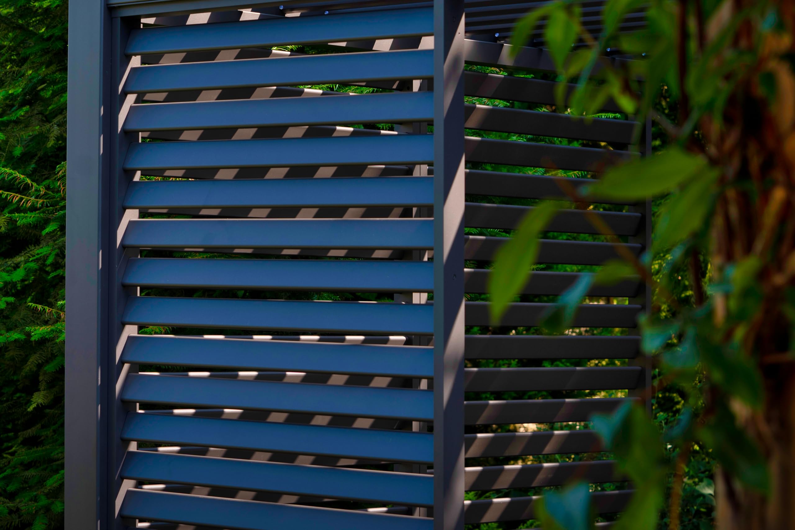 MIRADOR Feste Lamellenwand 0,93 m Aluminium Anthrazit für 80/88 Pergola