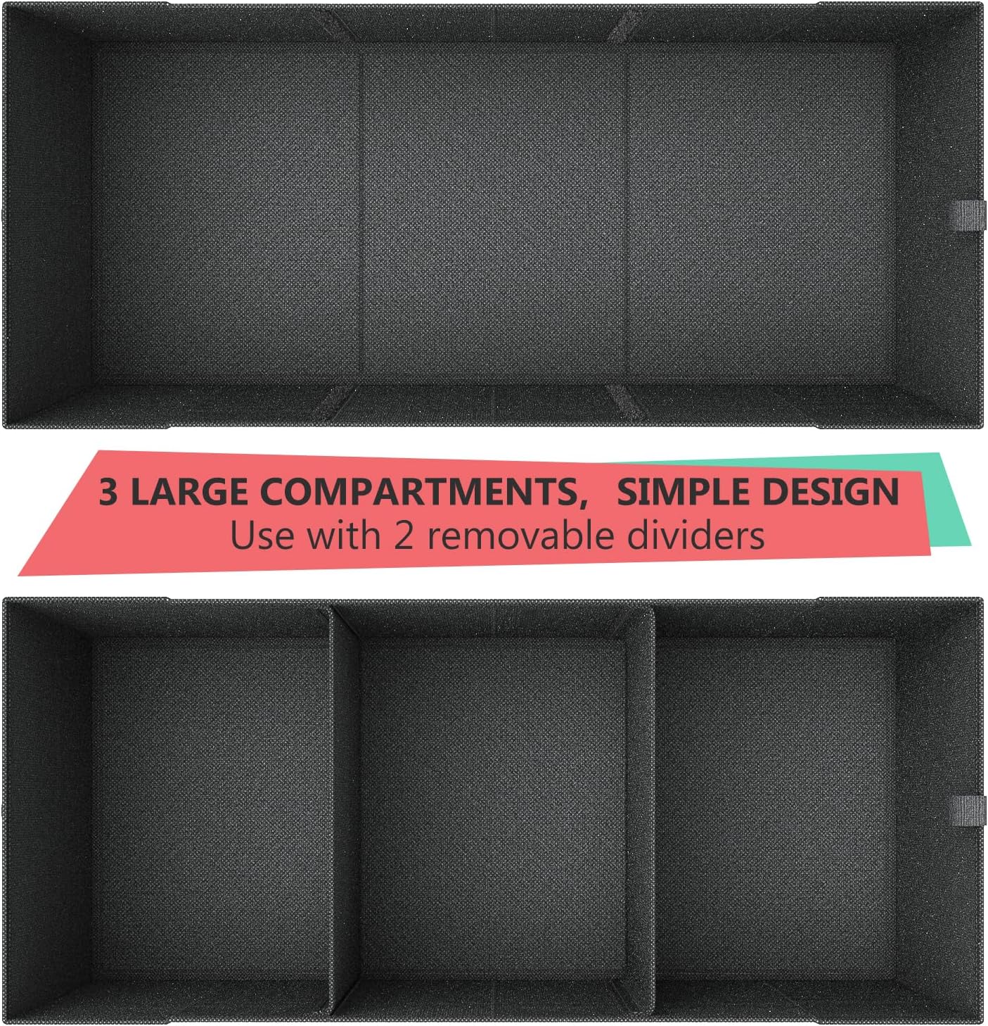 MIU COLOR Car Trunk Organizer for SUV, Expandable Large Capacity, Sturdy Cargo Trunk Storage Organizer, Non Slip Bottom