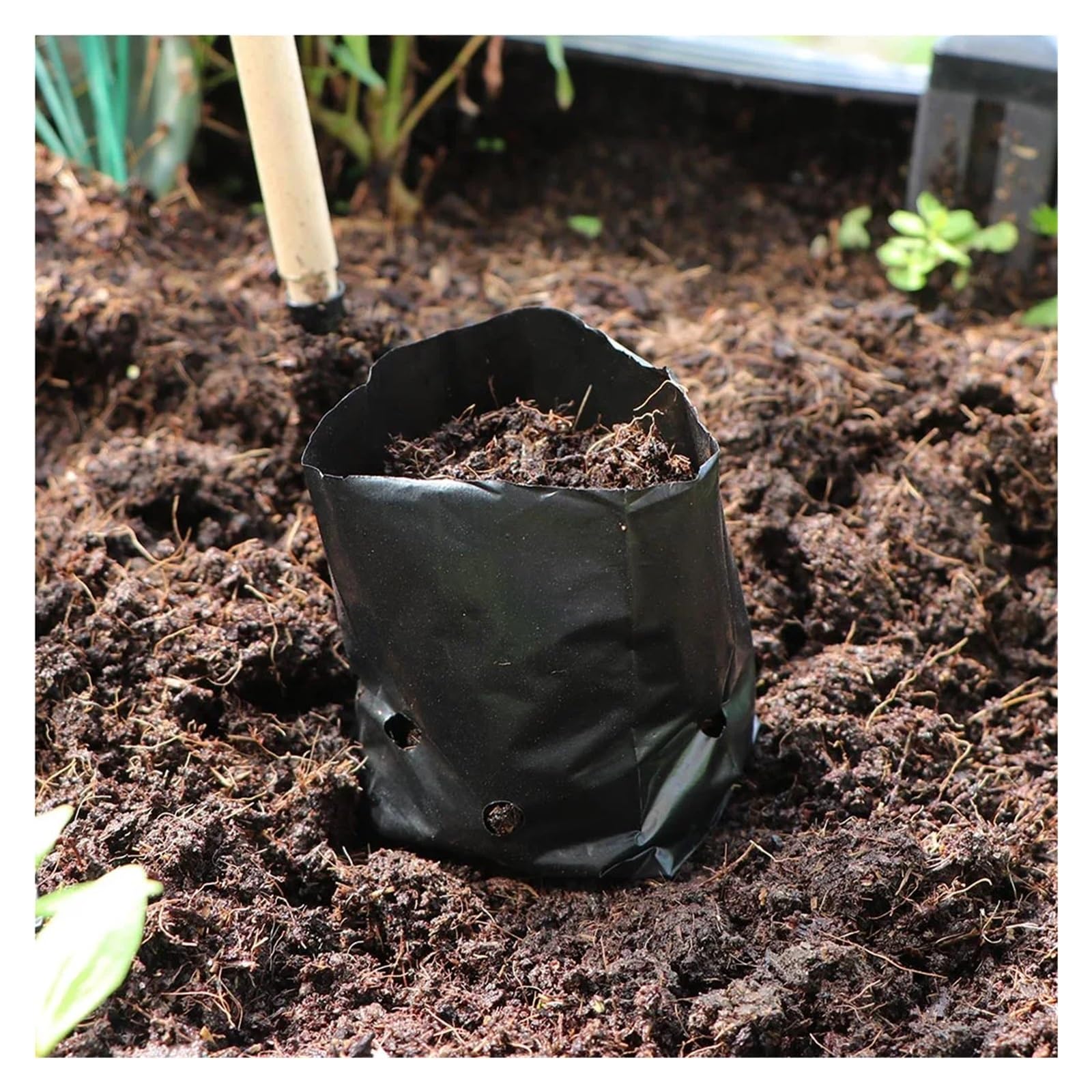 Generico 50 pz Nero Piantina Piantare Borsa Traspirante Piante da vivaio Coltivazione Vaso for Giardino Frutteto Albero Trapianto Contenitore(24x31cm-50pcs)