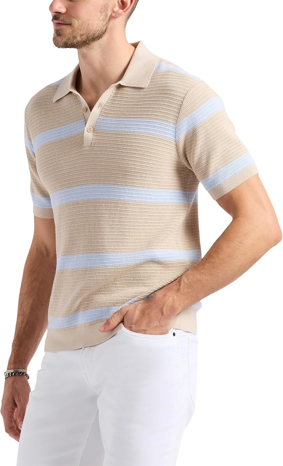 Buffalo David Bitton Men's Short Sleeve Sweater Knit Polo
