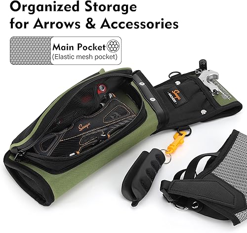 Miniatura 55 de SUNYA X510 - Carcaj de flecha de cadera de campo y competencia Carcaj de tiro con arco sin ruido de 3 ranuras con sistema de almacenamiento Azul