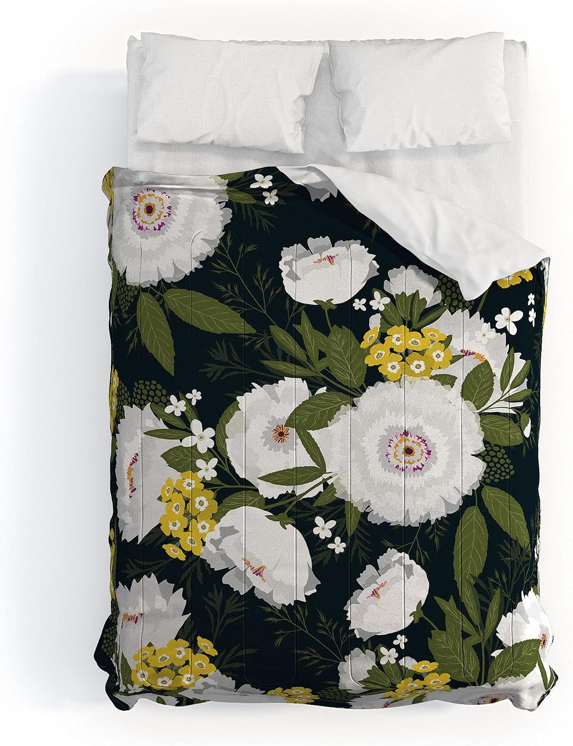 Deny Designs 2021 Cotton Comforter, Queen, Iveta Abolina Fleurette Night