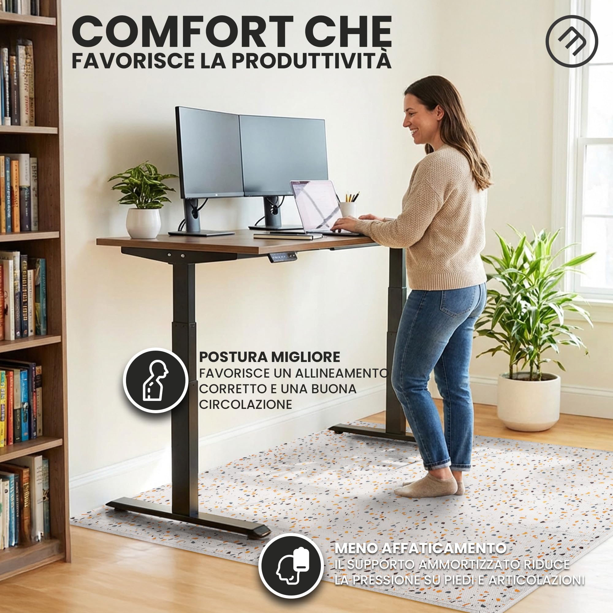 bemaxx Tappeto Palestra Tappetino Fitness da Ginnastica a Puzzle EVA | Pavimento Protettivo Incastro Tatami Allenamento Protezione Sport, Materassino Mattonella Pavimentazione per Home Gym Manubri