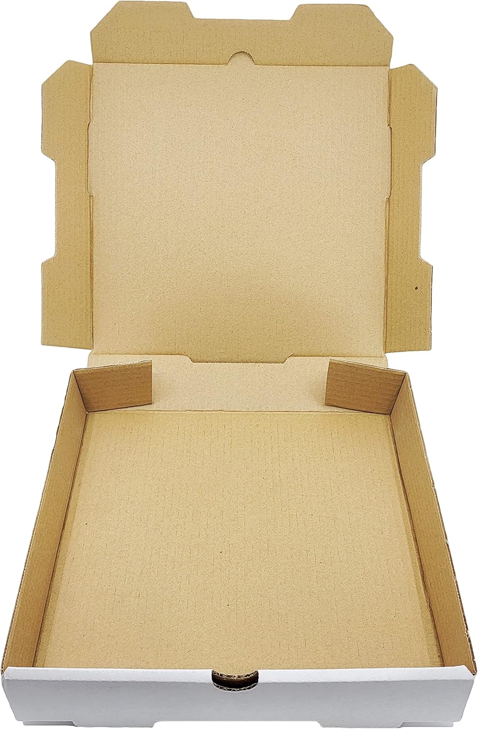 Bits N Things 12" Length x 12" Width x 2" Depth Corrugated White B-Flute Pizza Box Keeps Pizza Fresh (10 Pieces) : Industrial & Scientific