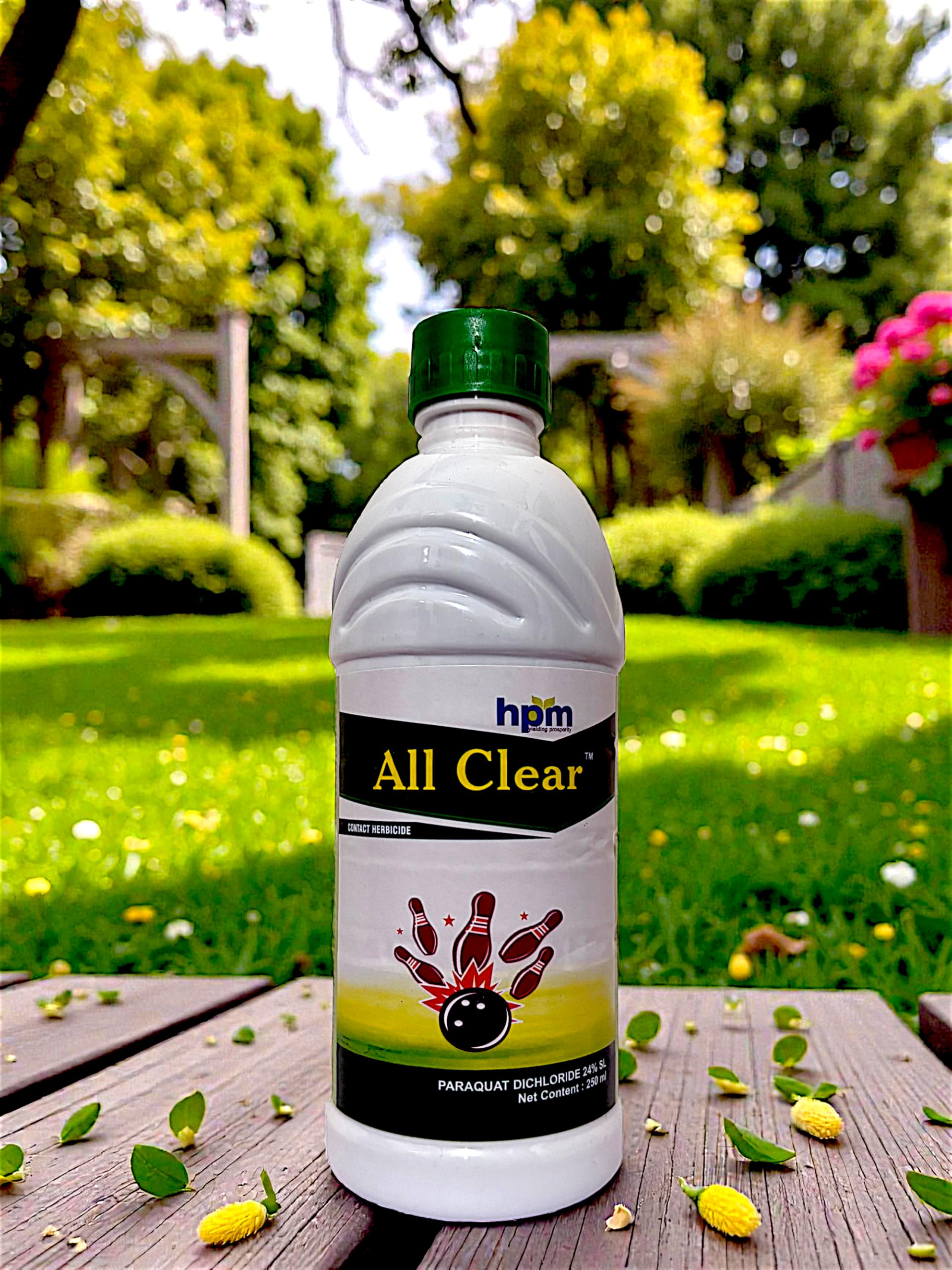 HPM All Clear Herbicide| 250ml | Paraquat Dichloride 24% SL | Non-Selective Weed Killer for Farmland & Home Garden | Fast Action Contact Weed Control | 250 ml