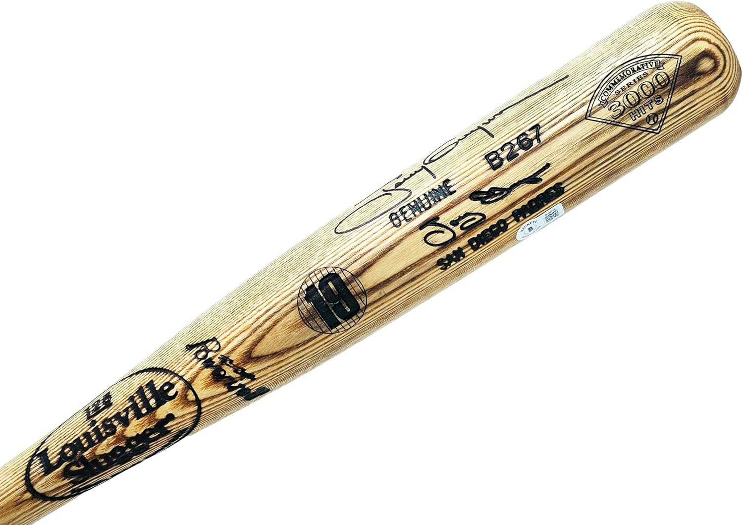 Tony Gwynn Autographed Blonde 3000th Hit Bat San Diego #/3000 Beckett BAS QR