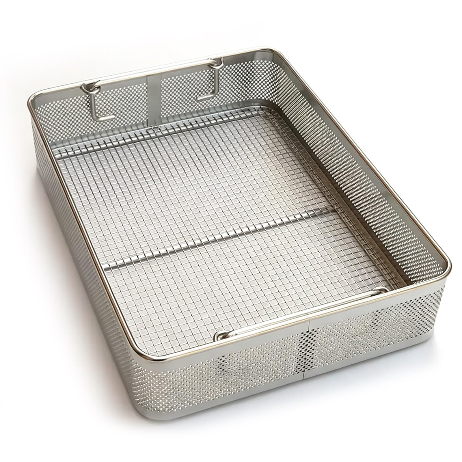 Cestello for la Sterilizzazione e la Disinfezione dei Dispositivi Medici | Bordi Lisci, Manici Rinforzati, Saldature senza Giunture, Multifunzionale(25x20cm/9.8x7.9in,1PCS)