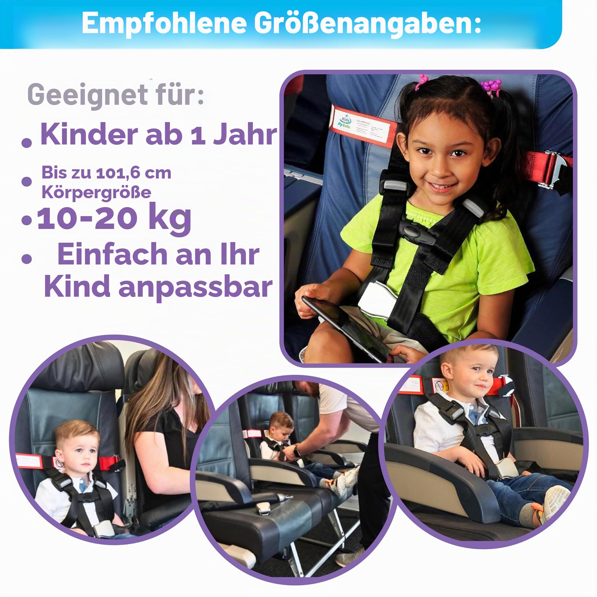 Cares Fly Safe Flugzeug Sicherheitsgurt für Kinder