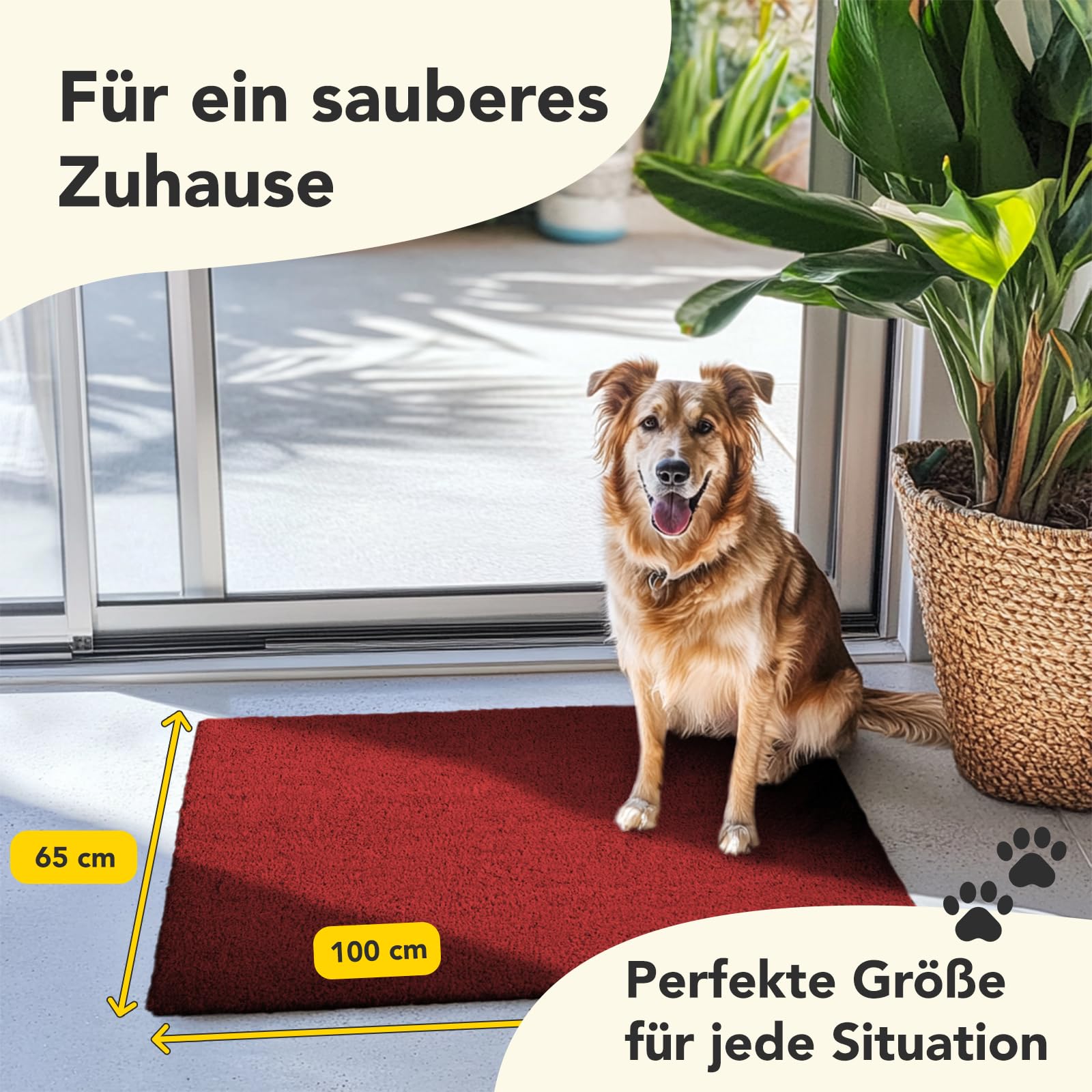 KARAT Kokosdeurmat, deurmat, vuil-vasthoudende mat, kokosmat met antislip achterkant (grijs, 50 x 80 cm, 1,7 cm dik KARAT Kokosdeurmat, deurmat, vuil-vasthoudende mat, kokosmat met antislip achterkant (grijs, 50 x 80 cm, 1,7 cm dik