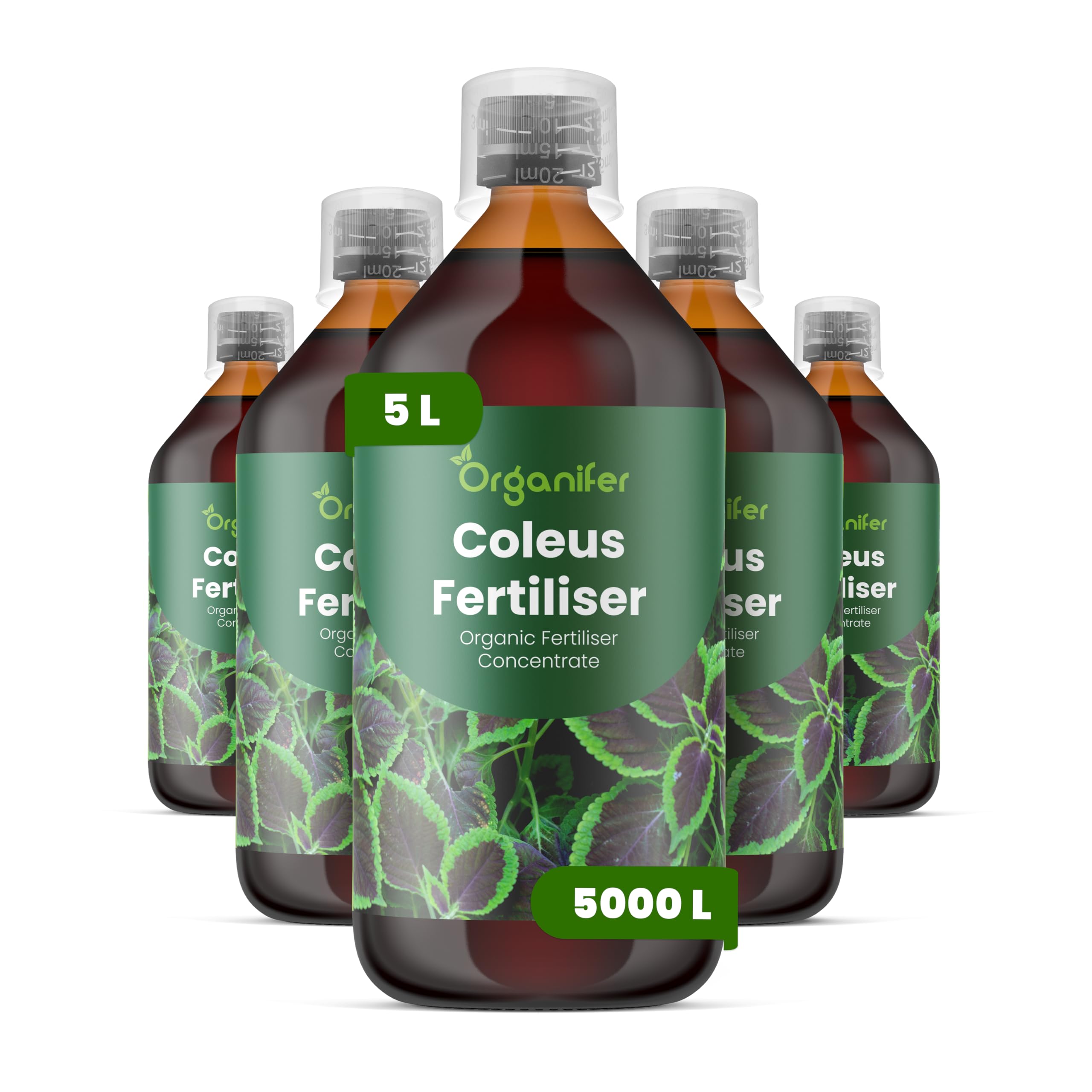 Fertilizante Líquido - 5x1L - Para Coleus - NPK 3-4-3 | Plantas Fuertes Y Vitalidad Óptima - Organifer