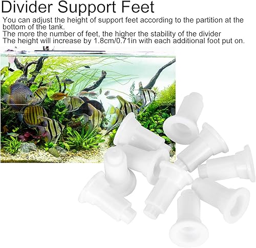 Miniatura 6 de TOPINCN 100 pies de soporte para tabla de aislamiento, tabla de aislamiento de pecera, pies de apoyo para divisor de acuario (blanco)