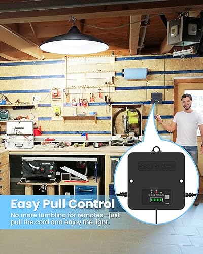 Miniatura 2 de Luz solar para cobertizo interior y exterior, luz colgante solar de 2000 lm disponible con pantalla de batería, luces solares impermeables para