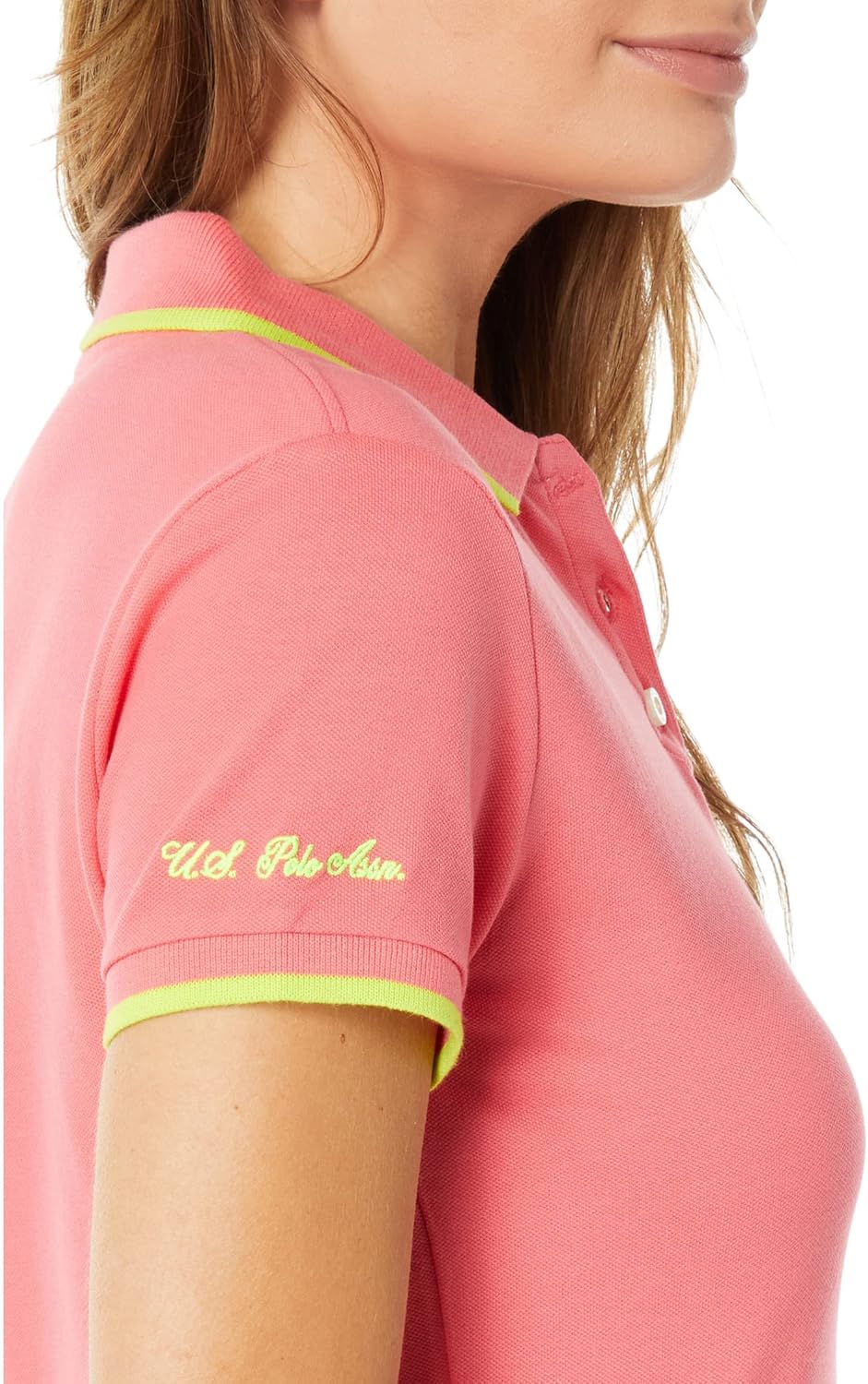 U.S. Polo Assn. Womens Classic Stretch Pique Polo Shirt - Image 3