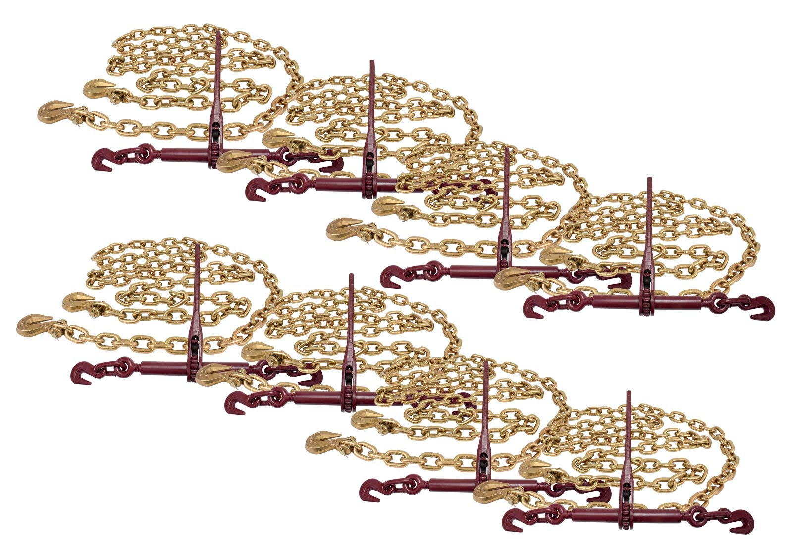 Mytee Products 3/8 Inch G70 Binder Chain - 6,600 Lbs Working Load Limit With Clevis Grab Hooks