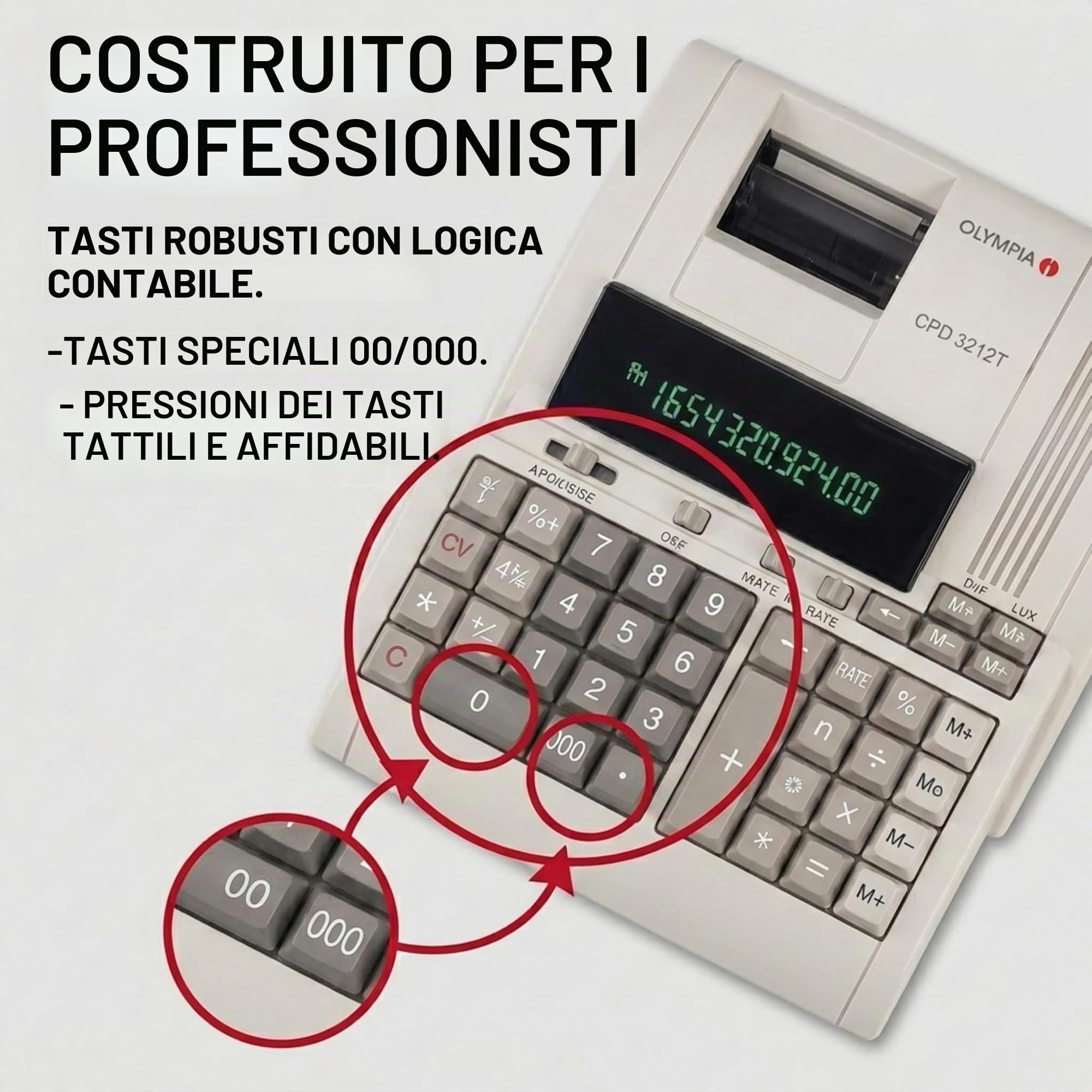 OLYMPIA Calcolatrice da tavolo CPD 3212T