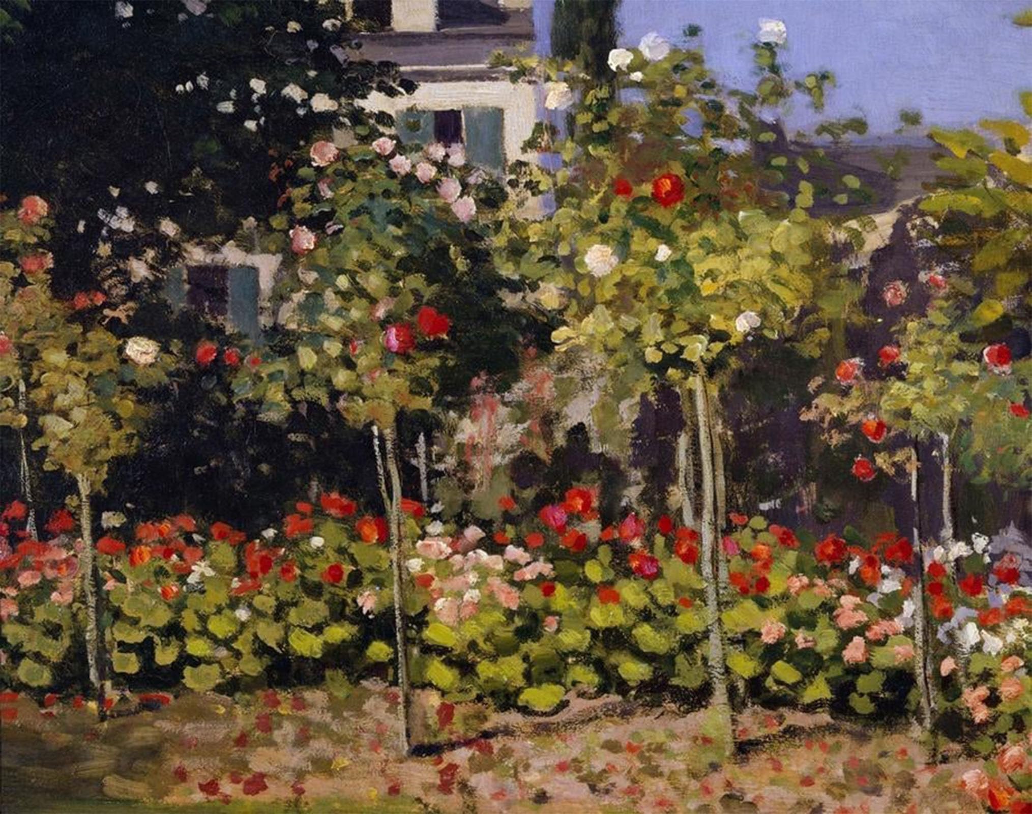 ARTXLXXBN Famous Prints Artwork Pictures Poster Painting Art Jardin En Fleurs by Claude Monet Artwork Landscape Pictures for Home Decor 60x90cm