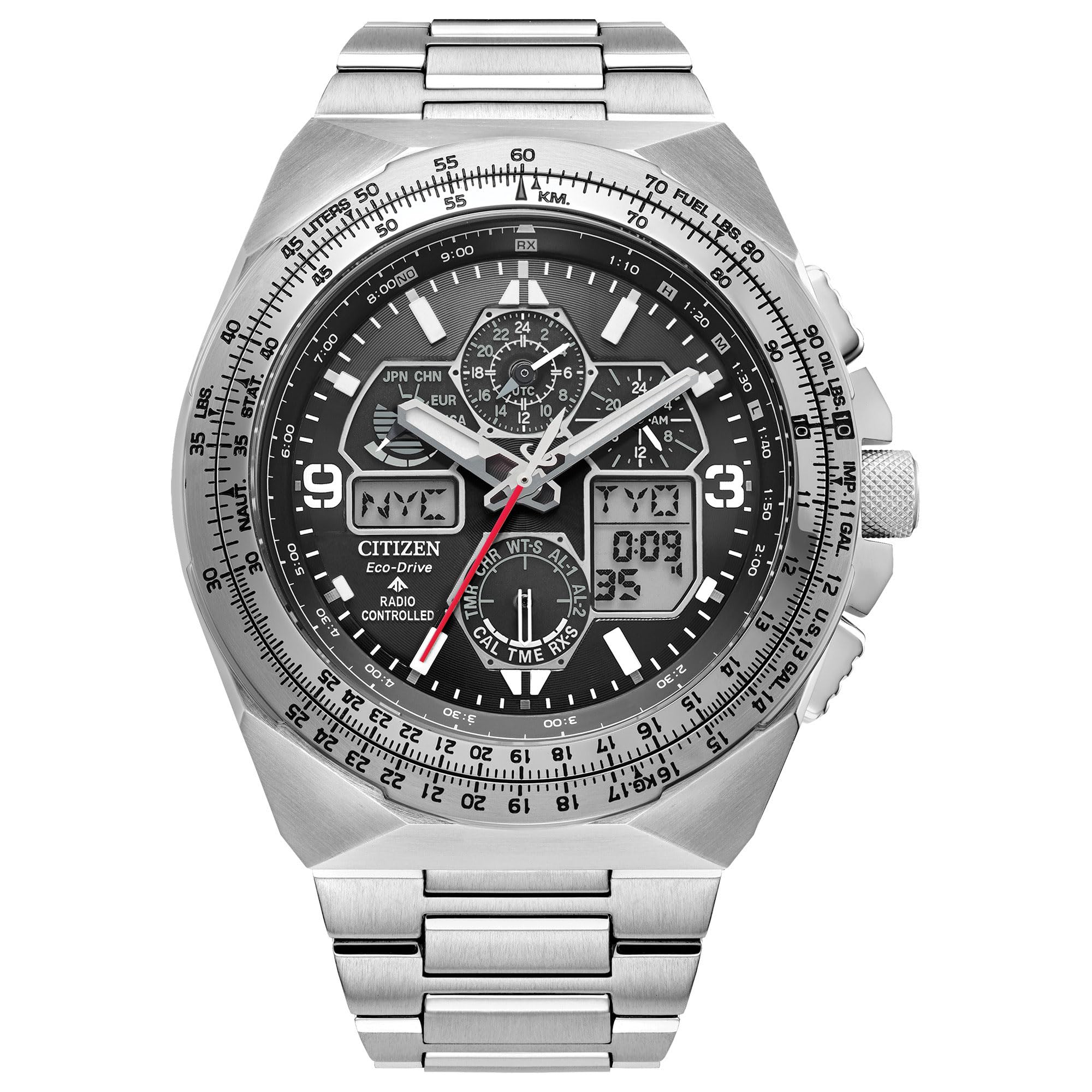 Citizen Mens Eco Drive Promaster Skyhawk A-T Black Dial Stainless Steel Bracelet Analog Watch 46Mm - Jy8120-58E, Band Color:Silver (B0C9PC63JS) Amazon Price History, Amazon Price Tracker