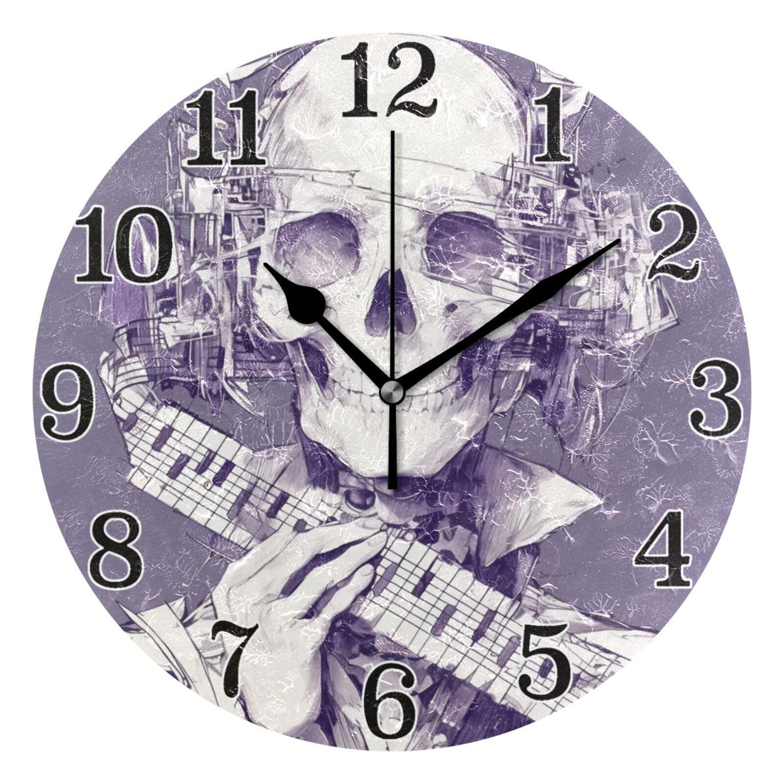 Horloge murale ronde steampunk silencieuse contre le tic-tac en salon