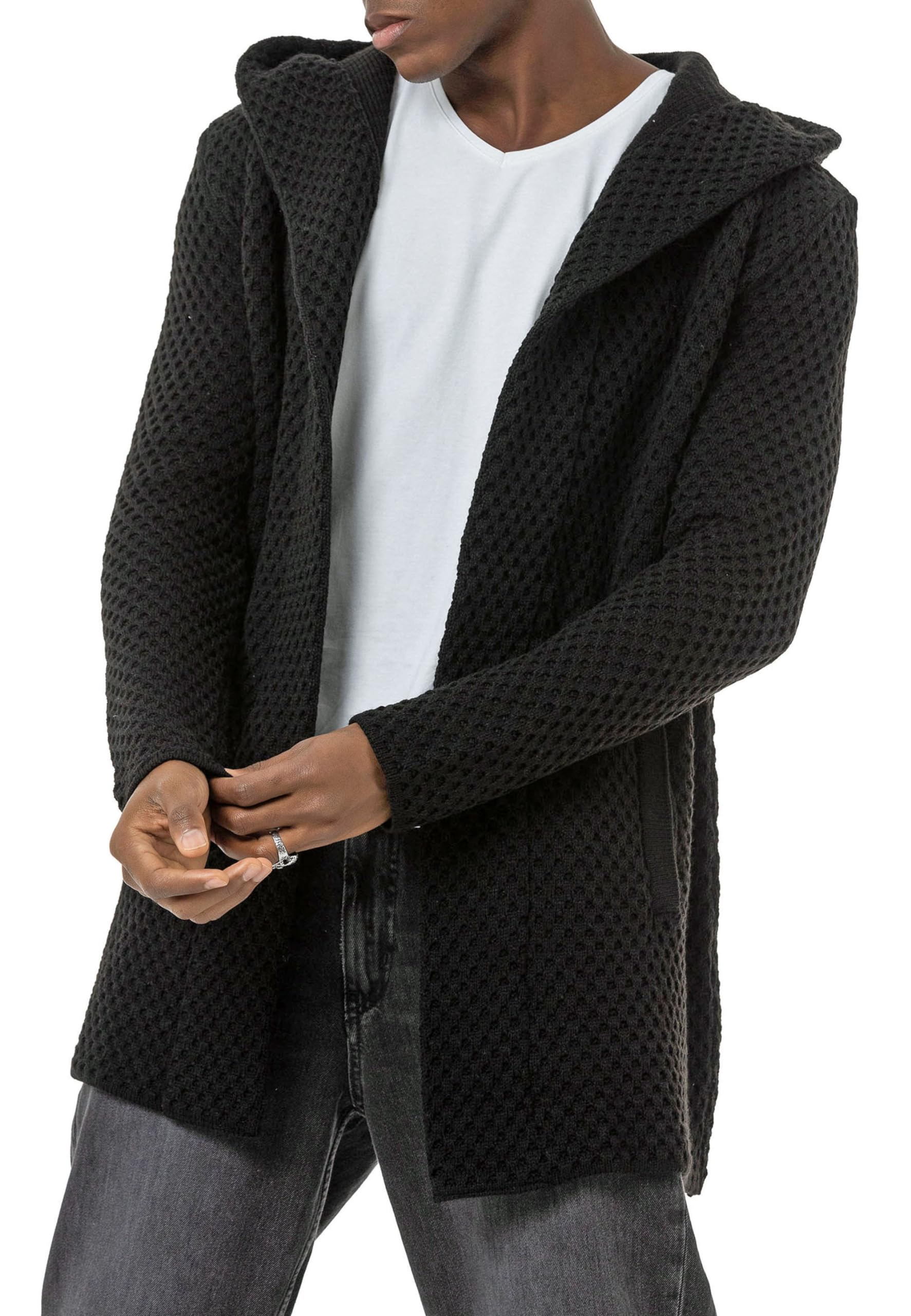 Red Bridge - Cardigan da uomo con cappuccio