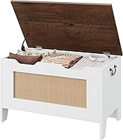 Vista 10 de IDEALHOUSE Cofre de almacenamiento, baúl de juguetes de 39.4 pulgadas para niños y niñas, caja de juguetes grande de madera para niños, banco
