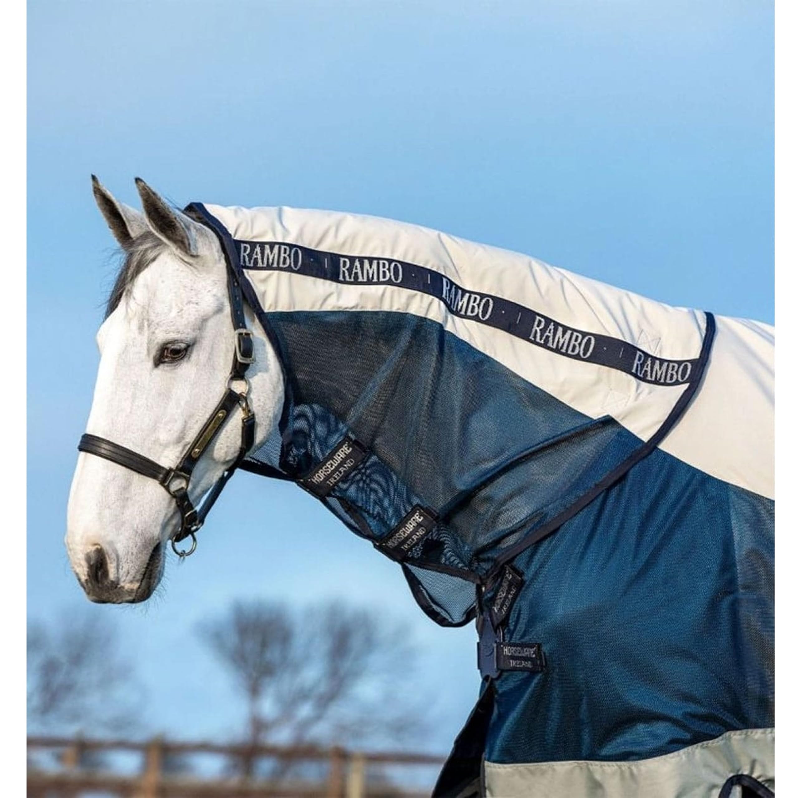 Horseware Rambo Summer Series Regendecke Übergangsdecke Navy/Grey Turnout 0g