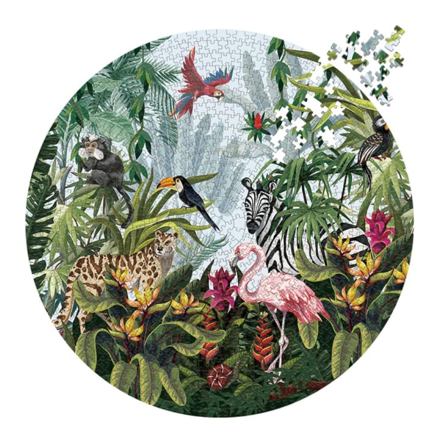 MaxRenard Game 1000 Pieces Jigsaw Puzzle Round Puzzle Toy Animal Party